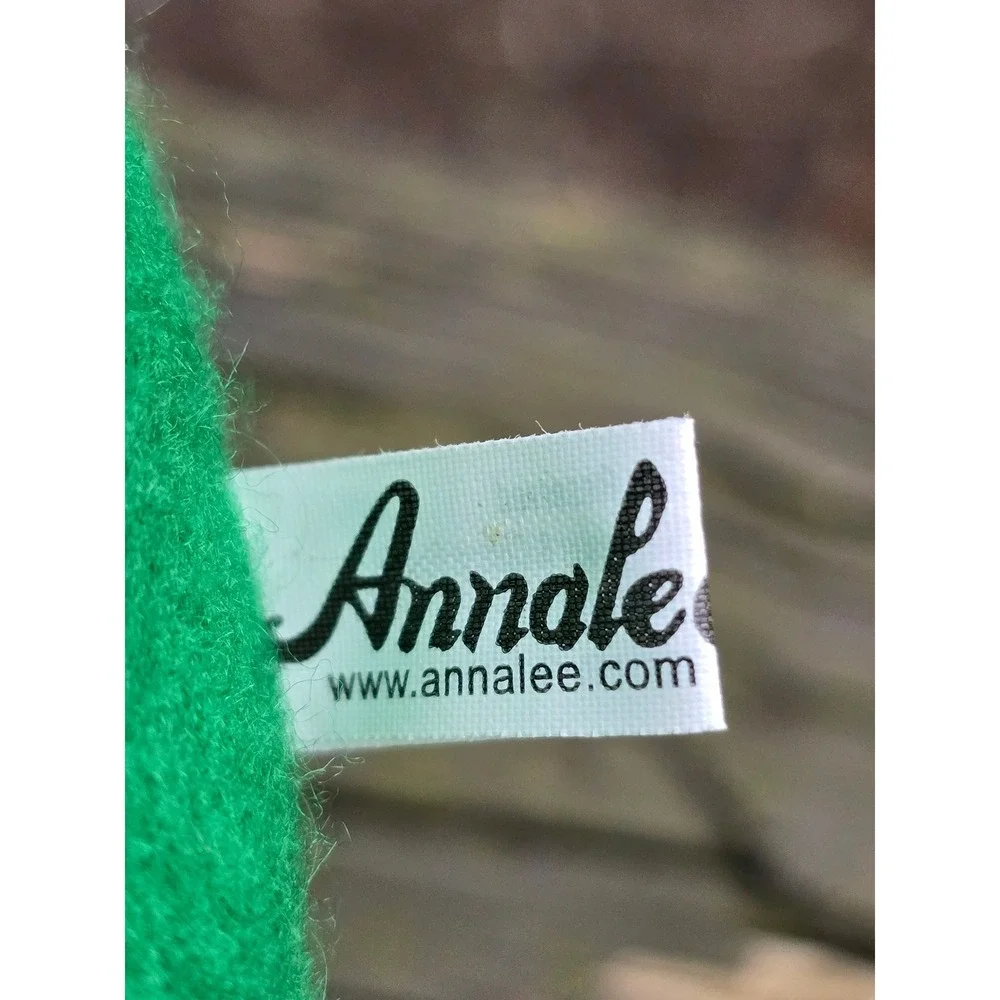 Vintage Annalee Christmas Elf Face Green Felt Throw‎ Pillows Set of 2 - 17.5